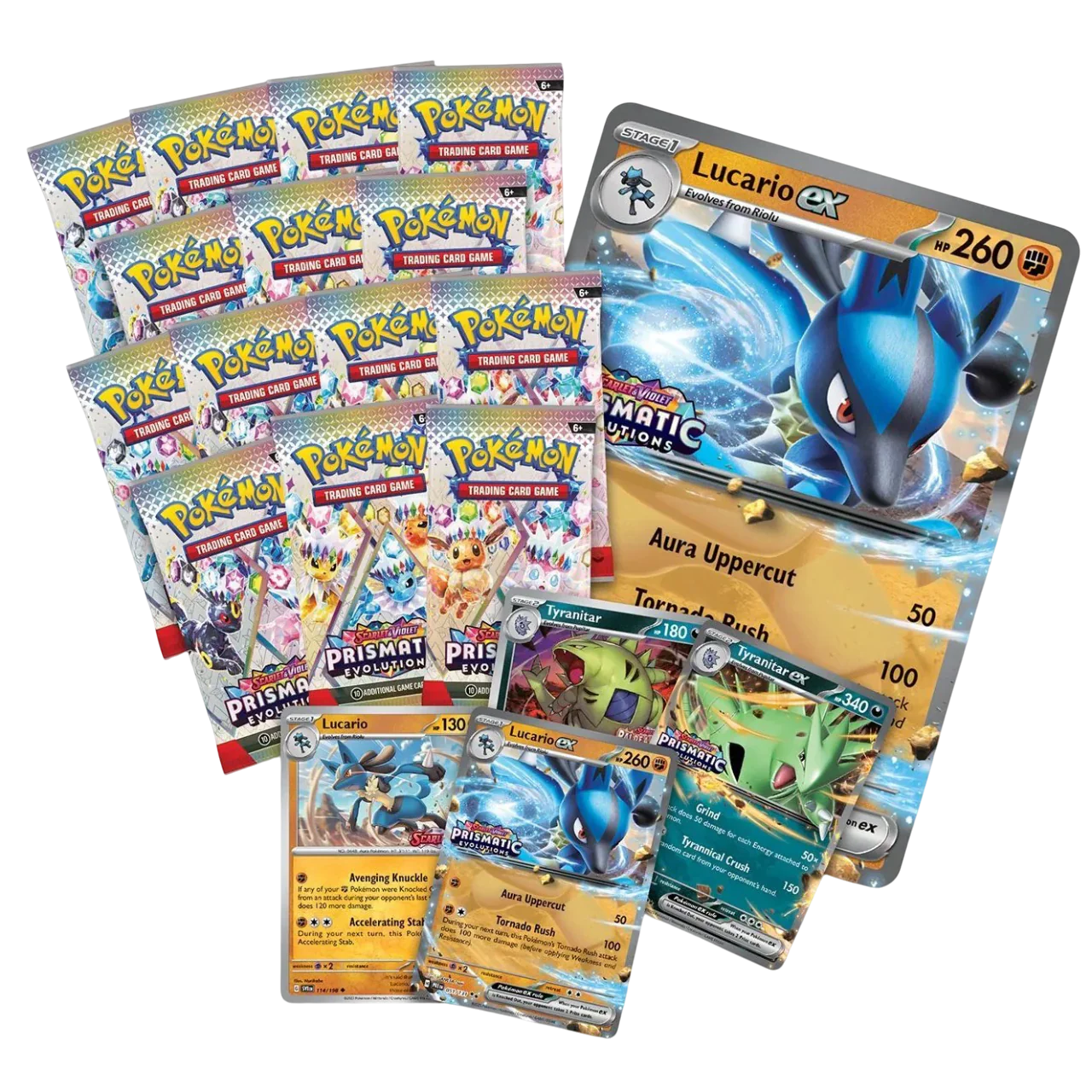Pokemon Prismatic Evolutions Lucario ex & Tyranitar ex Premium Collection
